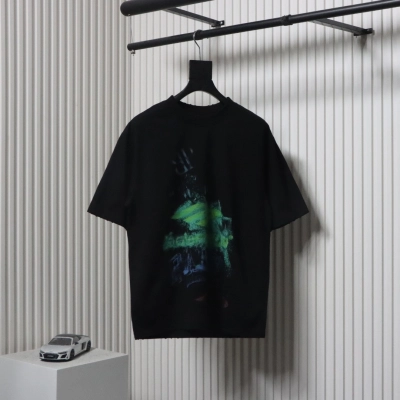Balenciaga 25ss Double B Blurred Graffiti T-shirt Black 01