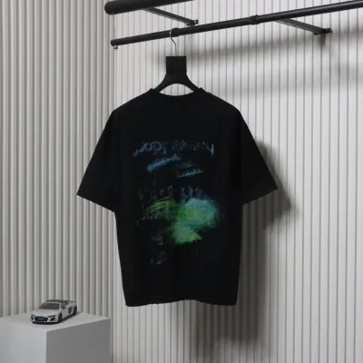 Balenciaga 25ss Double B Blurred Graffiti T-shirt Black 02
