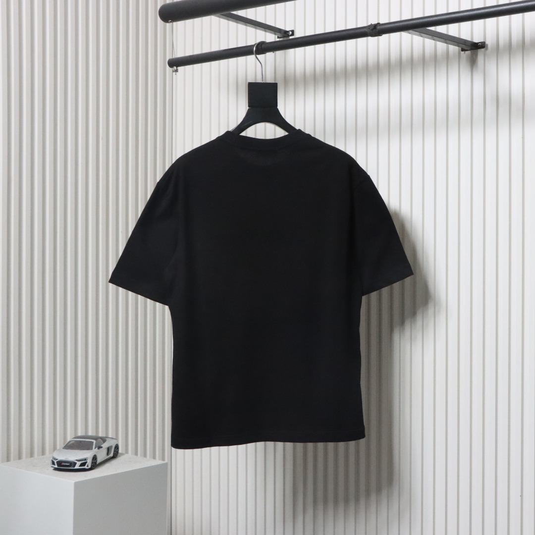 Balenciaga 25ss Gradient Letter Embroidered T-shirt Black
