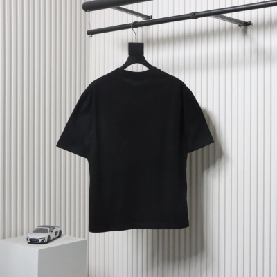 Balenciaga 25ss Gradient Letter Embroidered T-shirt Black 02
