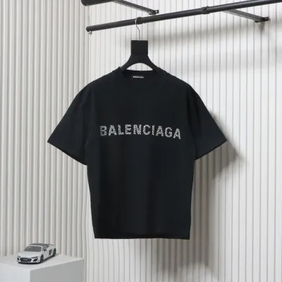 Balenciaga 25SS Pearl Letter T-shirt Black 01