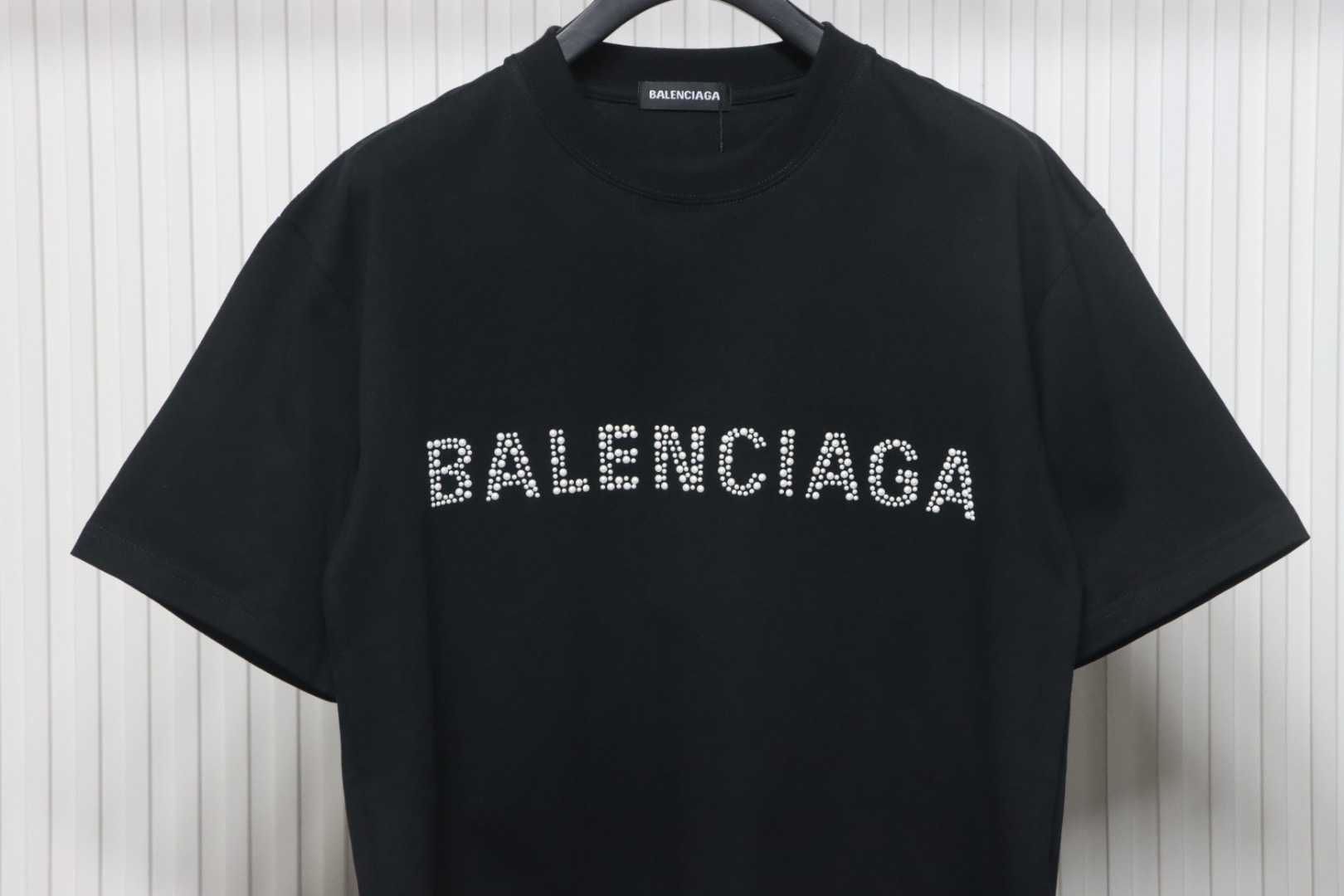 Balenciaga 25SS Pearl Letter T-shirt Black