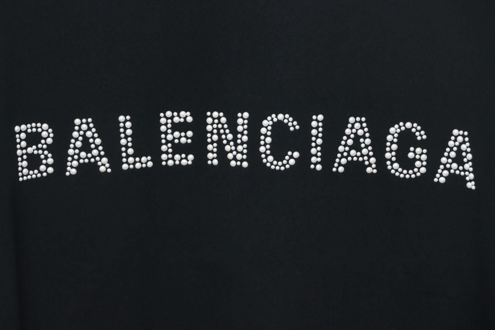 Balenciaga 25SS Pearl Letter T-shirt Black