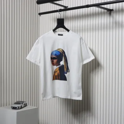 Balenciaga 25ss Portrait and Album Print Silhouette T-shirt White 01