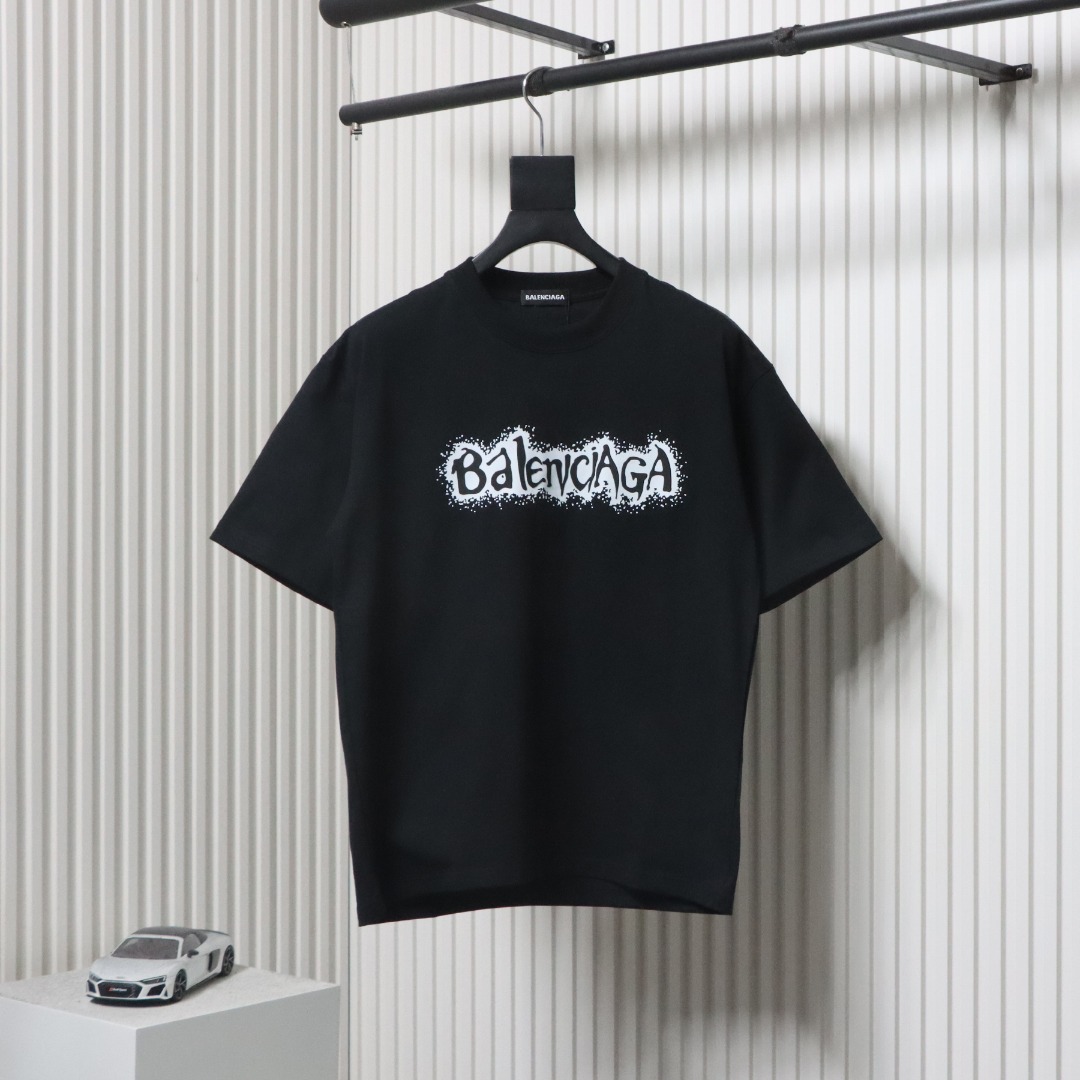 Balenciaga 25SS Shadow Letter T-shirt Black