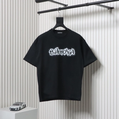 Balenciaga 25SS Shadow Letter T-shirt Black 01