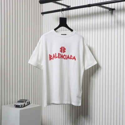 Balenciaga 25ss Tape Letters Foam Print T-shirt 01