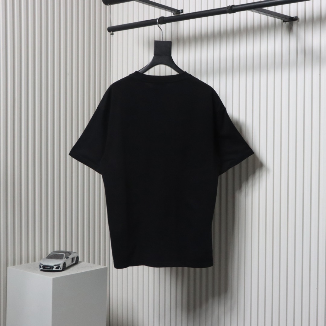 Balenciaga 25ss Tape Letters Foam Print T-shirt Black