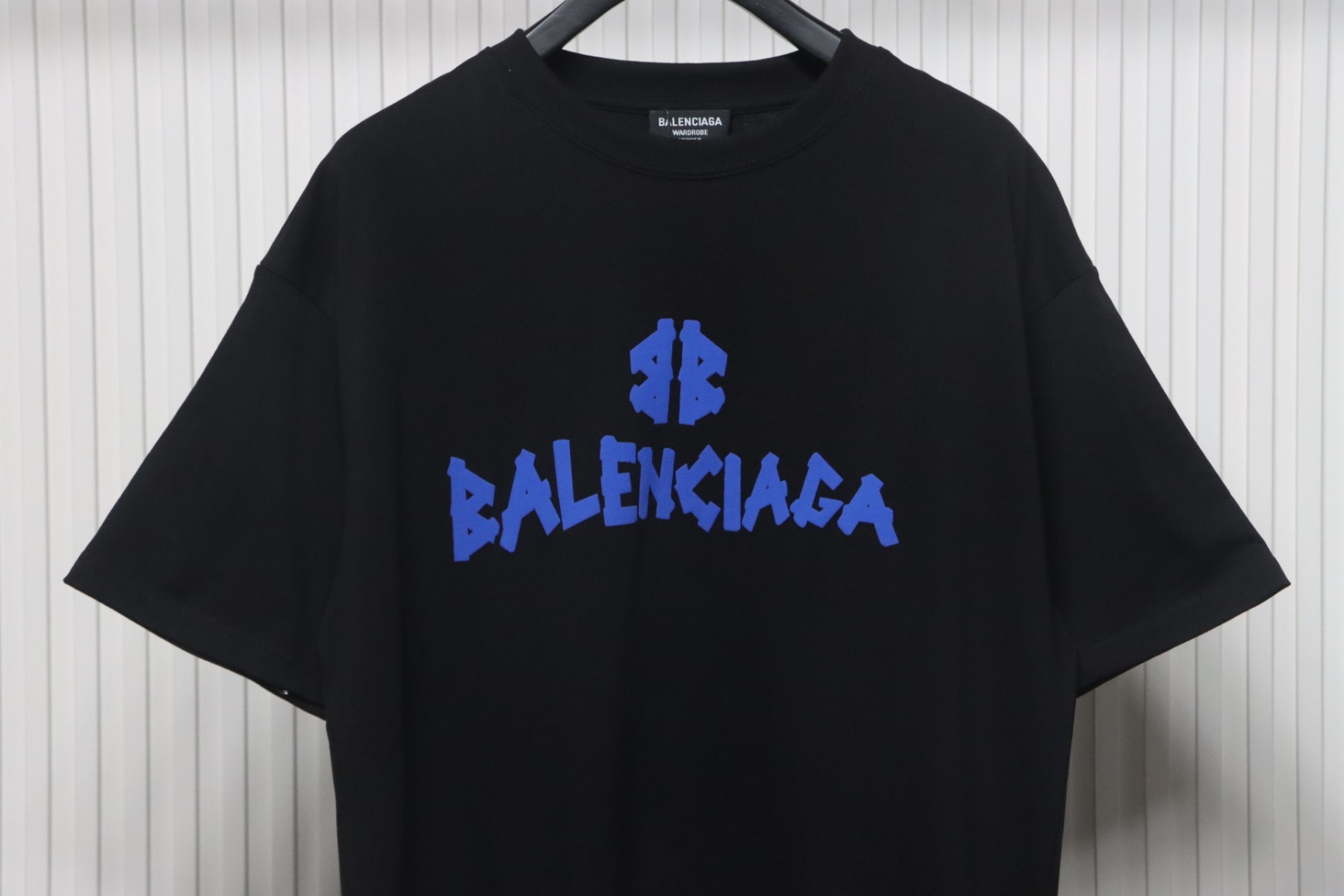 Balenciaga 25ss Tape Letters Foam Print T-shirt Black