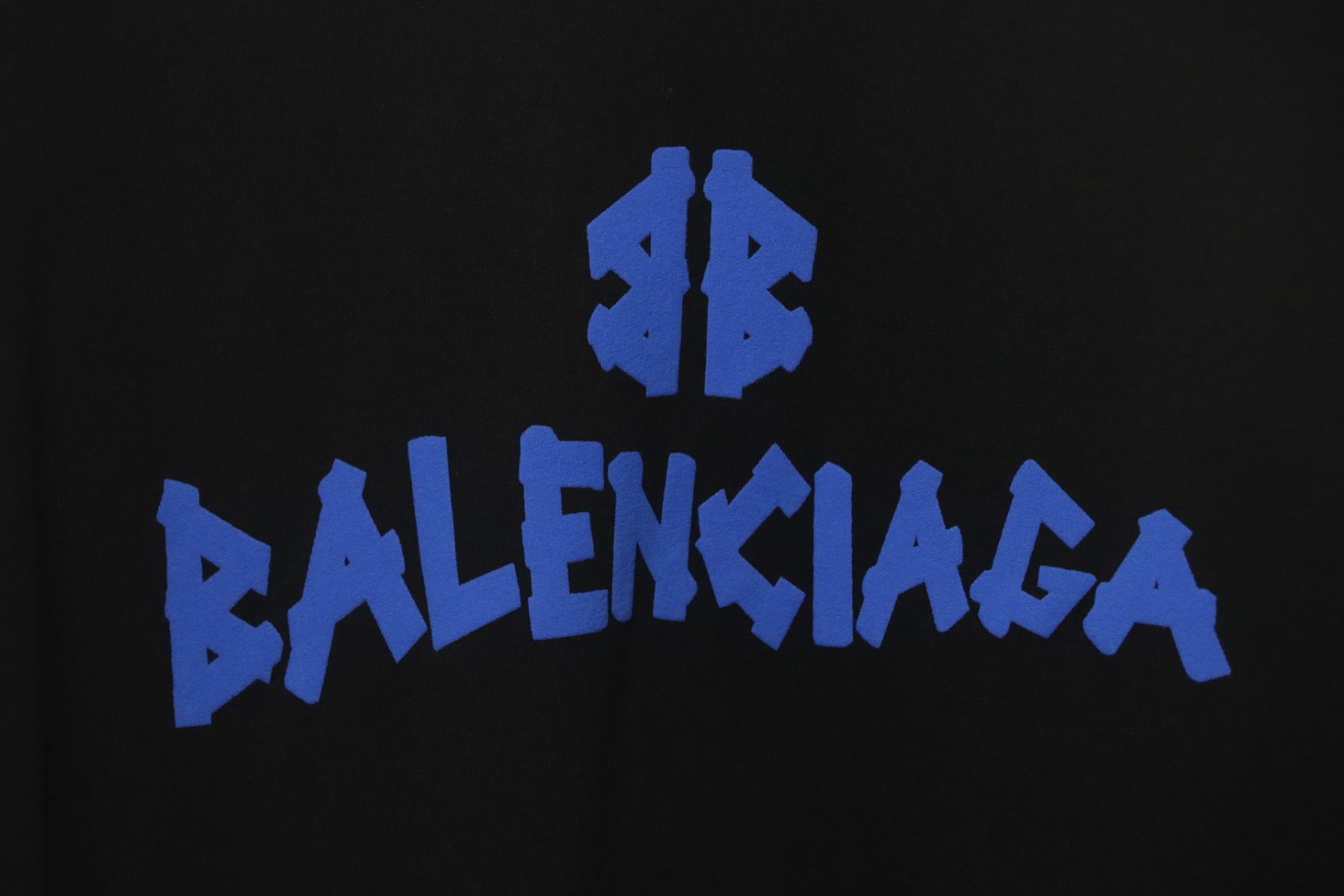 Balenciaga 25ss Tape Letters Foam Print T-shirt Black