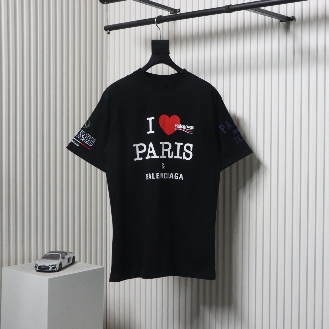 Balenciaga 25ss Valentine's Day Series Love Letter Print T-shirt Black
