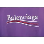 Balenciaga 25ss Washed Cola Embroidery Fried Color Holes T-shirt Purple