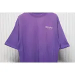Balenciaga 25ss Washed Cola Embroidery Fried Color Holes T-shirt Purple