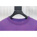 Balenciaga 25ss Washed Cola Embroidery Fried Color Holes T-shirt Purple
