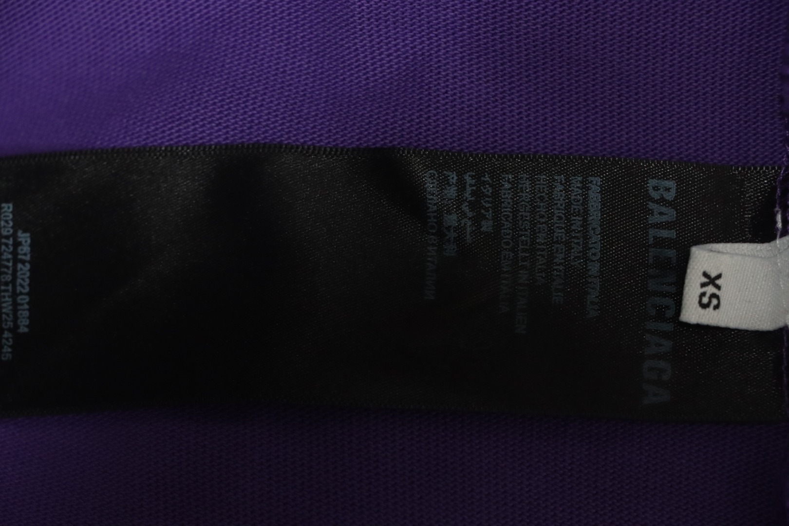 Balenciaga 25ss Washed Cola Embroidery Fried Color Holes T-shirt Purple