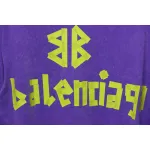 Balenciaga 25ss Washed Masking Tape Color Ripped Holes T-shirt Purple