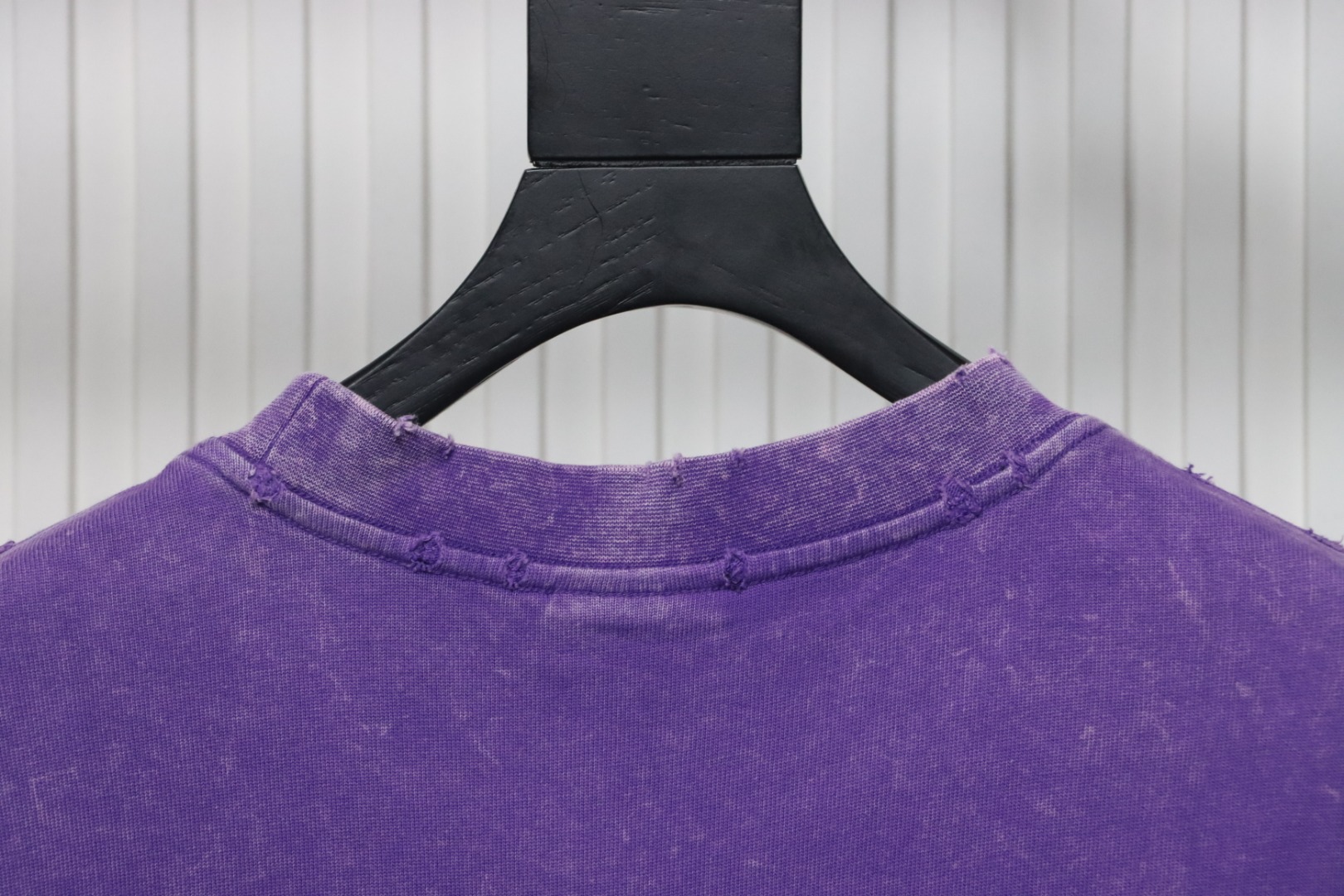 Balenciaga 25ss Washed Masking Tape Color Ripped Holes T-shirt Purple