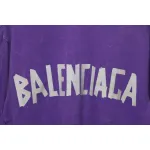 Balenciaga 25ss Washed Masking Tape Color Ripped Holes T-shirt Purple