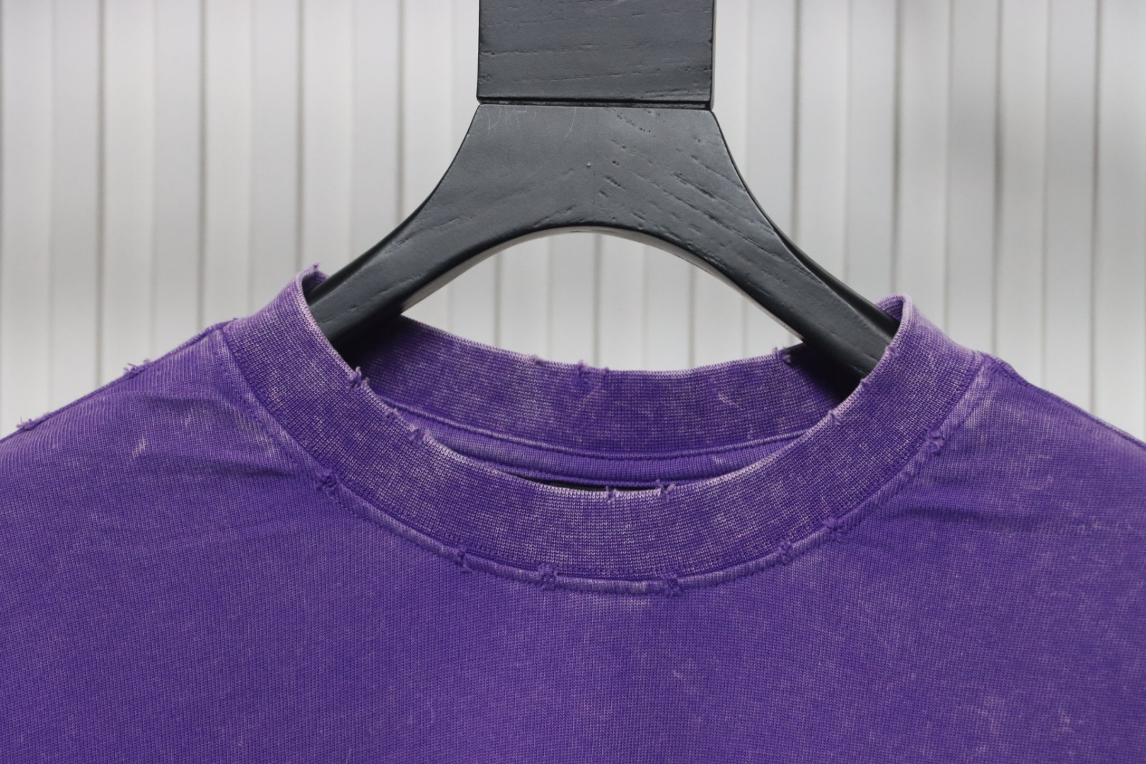 Balenciaga 25ss Washed Masking Tape Color Ripped Holes T-shirt Purple