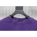 Balenciaga 25ss Washed Masking Tape Color Ripped Holes T-shirt Purple