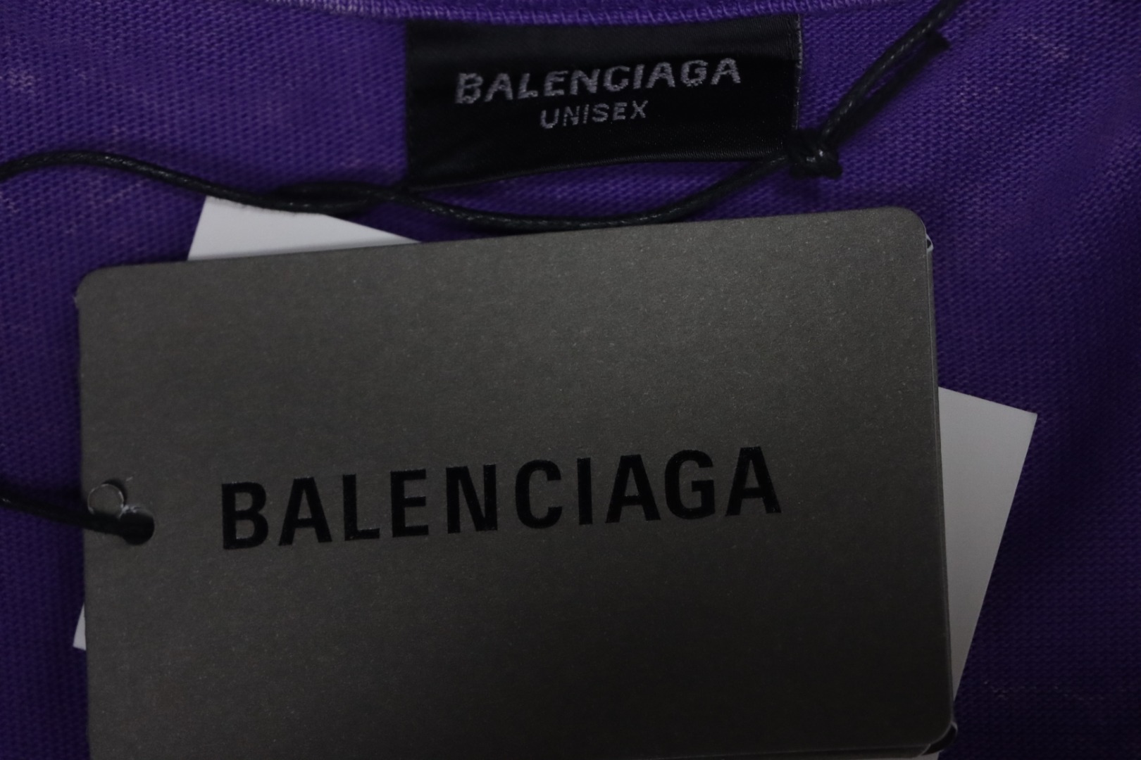 Balenciaga 25ss Washed Masking Tape Color Ripped Holes T-shirt Purple