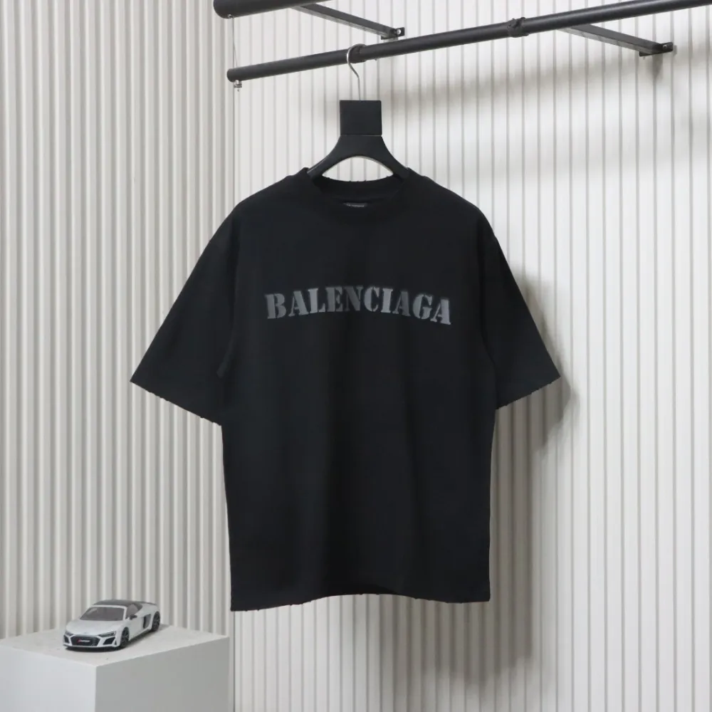Balenciaga Blurred Inkjet Letters Front and Back  T-shirt 