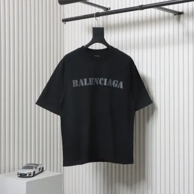 Balenciaga Blurred Inkjet Letters Front and Back  T-shirt  01
