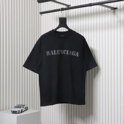 Balenciaga Blurred Inkjet Letters Front and Back  T-shirt  01