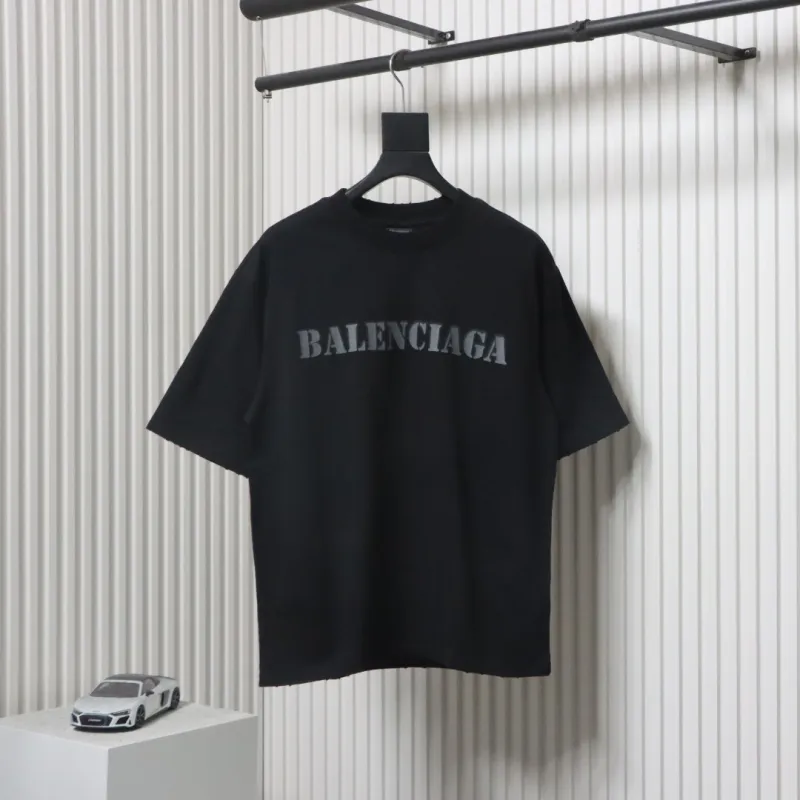 Balenciaga Blurred Inkjet Letters Front and Back  T-shirt 