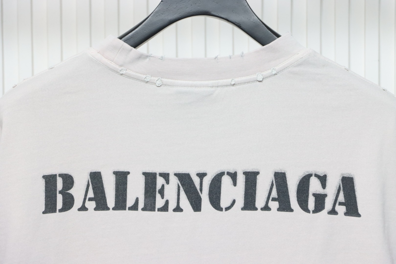 Balenciaga Blurred Inkjet Letters Front and Back  T-shirt White