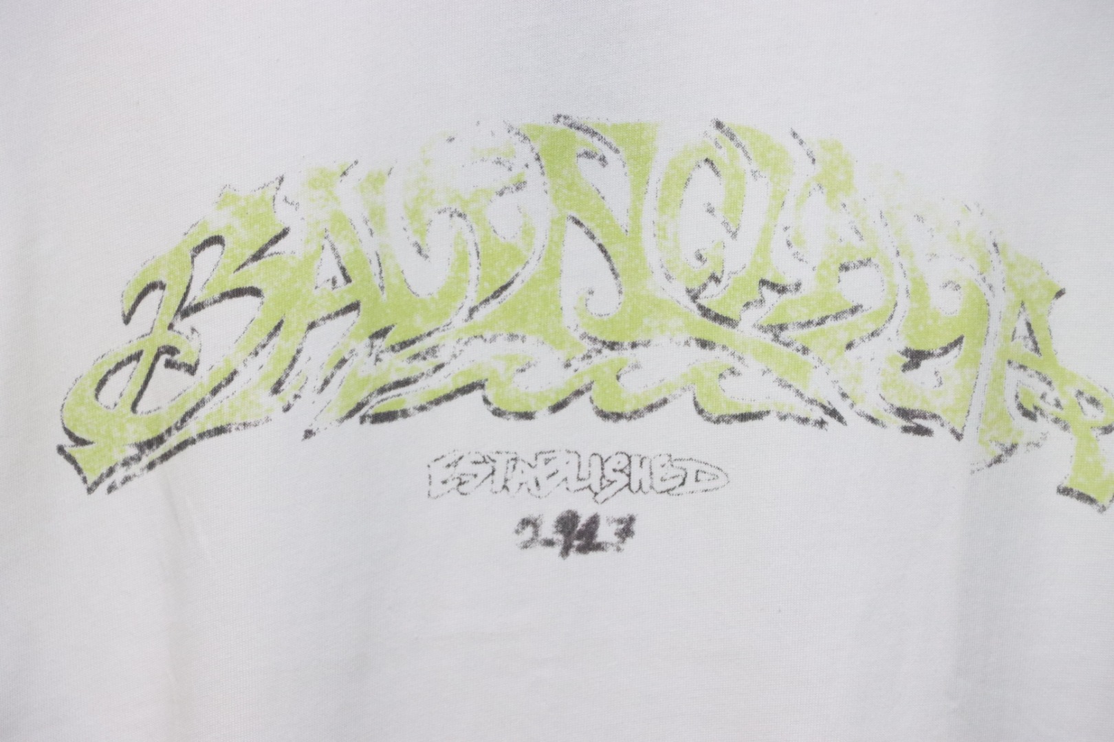 Balenciaga Catwalk Model Flame Lettering Digital Direct Printing T-shirt