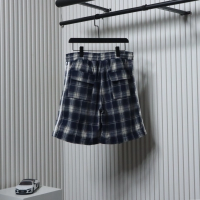 Balenciaga Check Letter Embroidered Striped Shorts 02