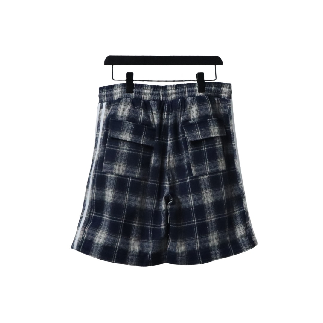 Balenciaga Check Letter Embroidered Striped Shorts
