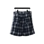 Balenciaga Check Letter Embroidered Striped Shorts