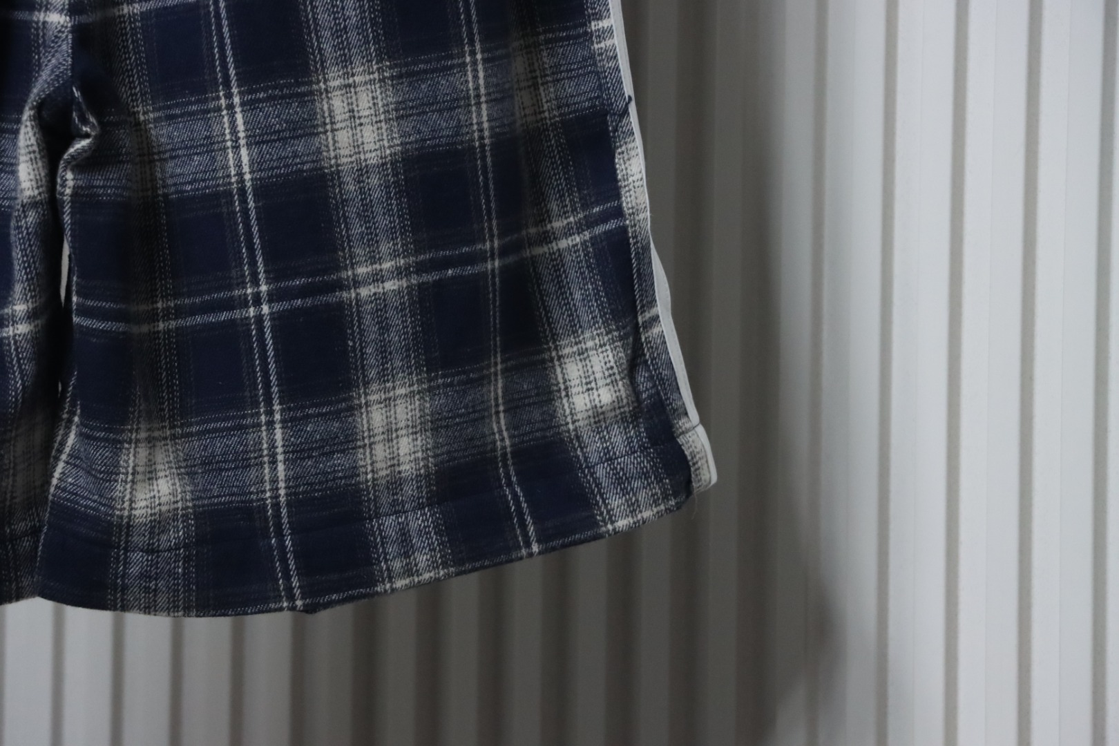Balenciaga Check Letter Embroidered Striped Shorts