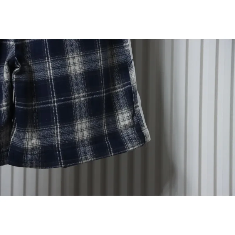 Balenciaga Check Letter Embroidered Striped Shorts