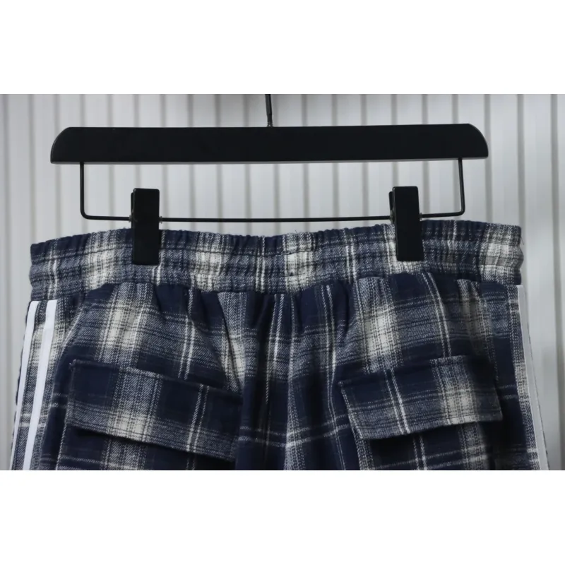 Balenciaga Check Letter Embroidered Striped Shorts