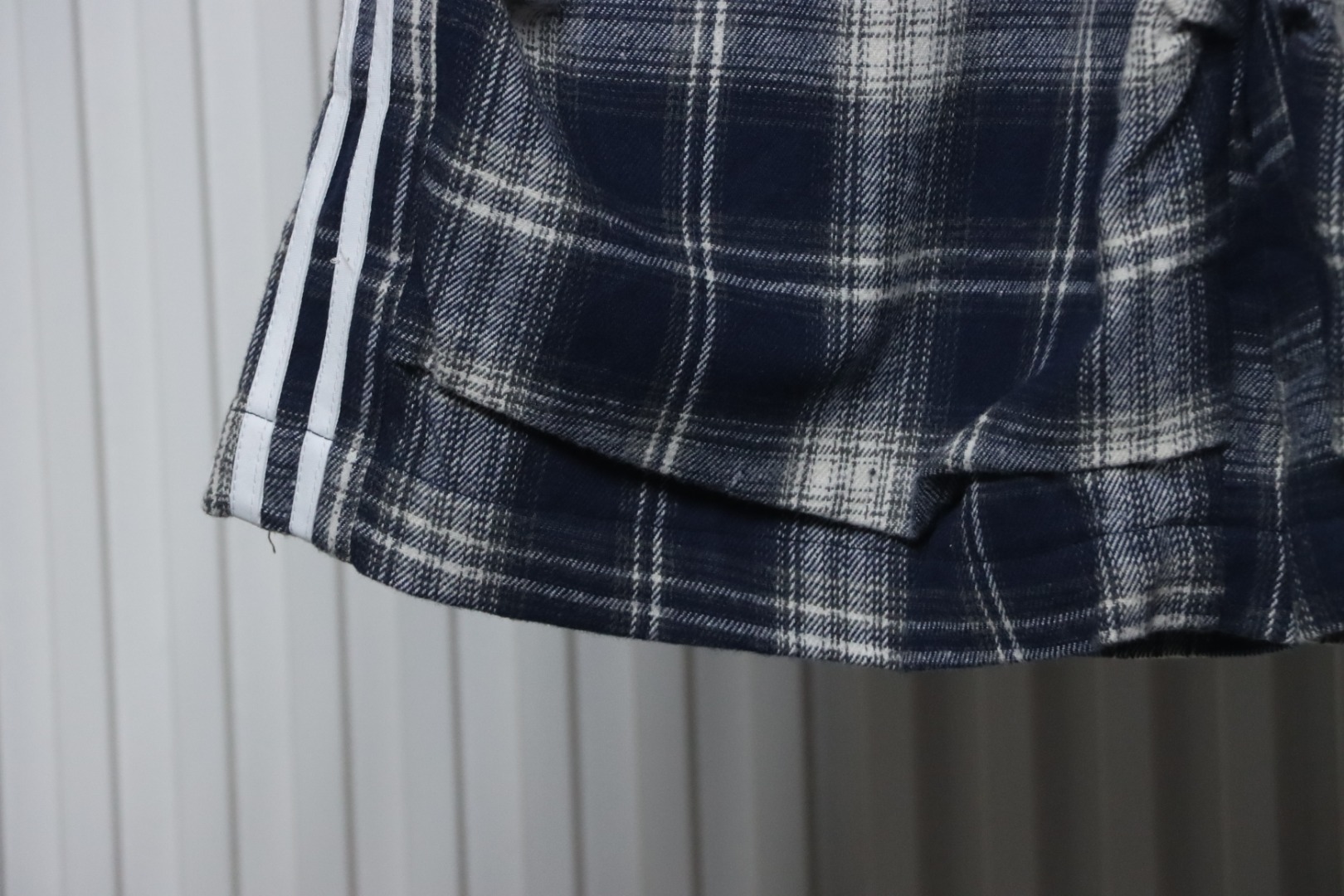 Balenciaga Check Letter Embroidered Striped Shorts