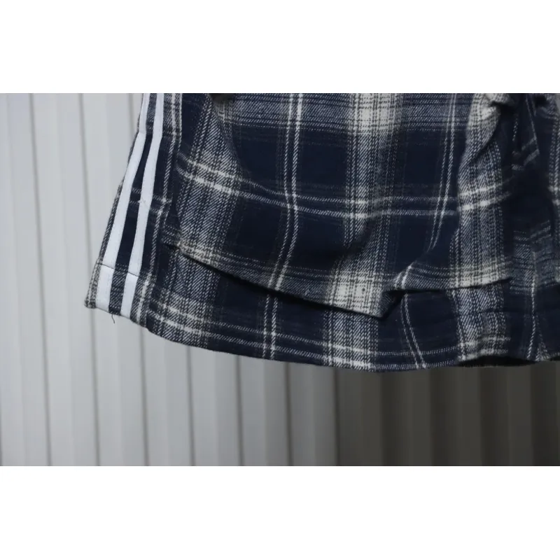 Balenciaga Check Letter Embroidered Striped Shorts