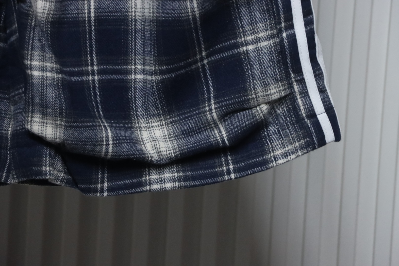 Balenciaga Check Letter Embroidered Striped Shorts