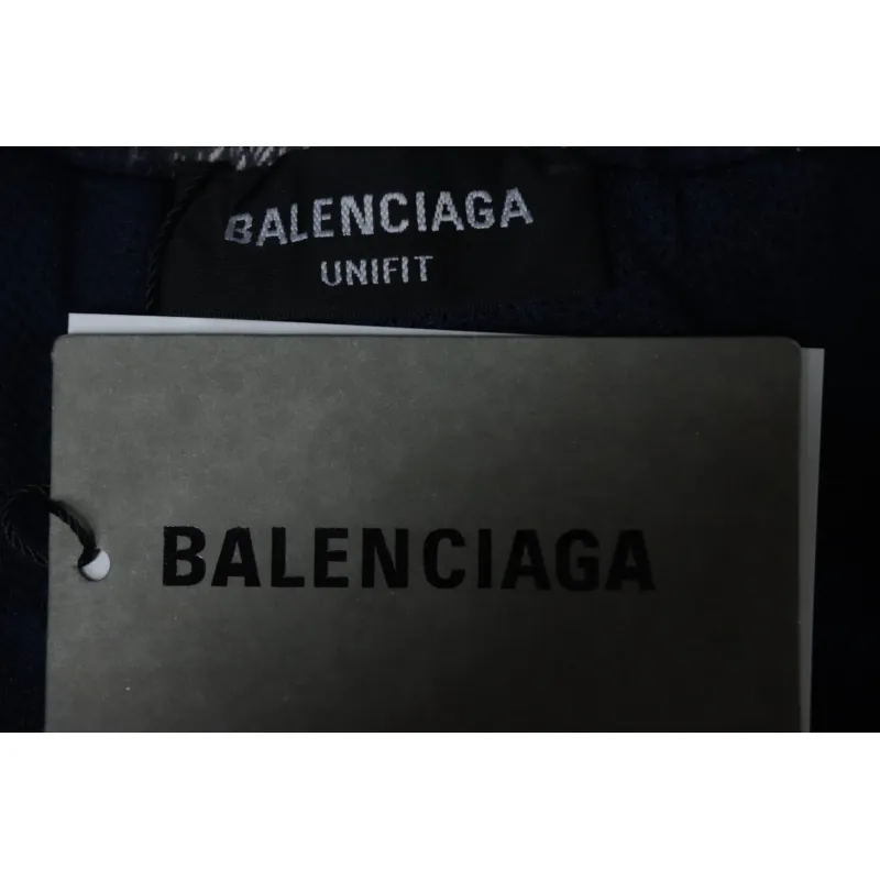 Balenciaga Check Letter Embroidered Striped Shorts