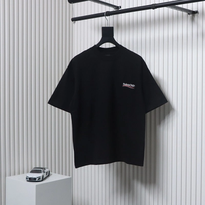 Balenciaga Coke Letter Embroidered T-shirt Black 01