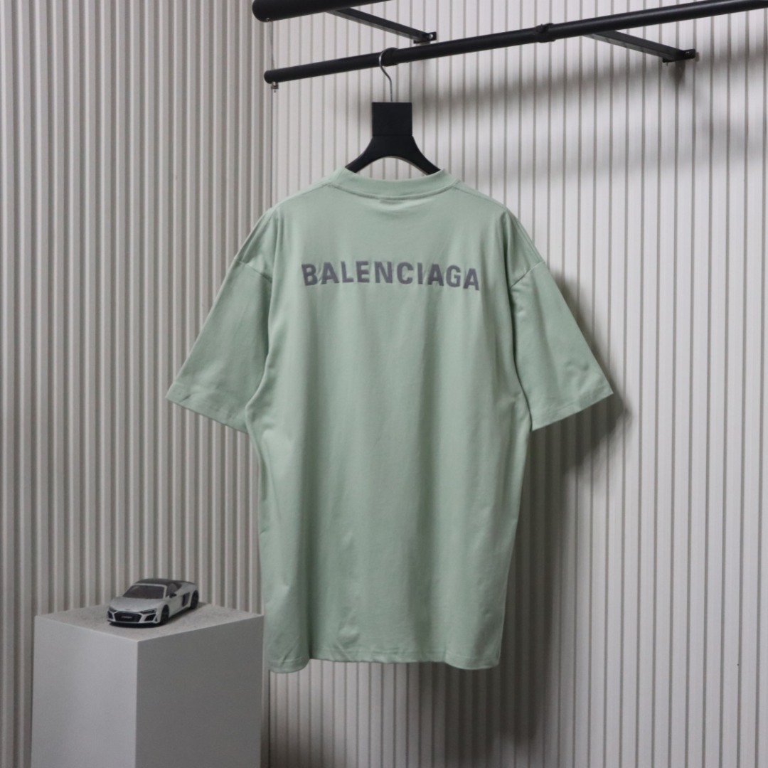 Balenciaga Letters Embroidery Front and Back T-shirt 