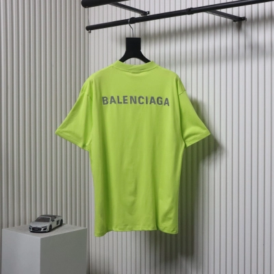 Balenciaga Letters Embroidery Front and Back T-shirt Fluorescent green 02