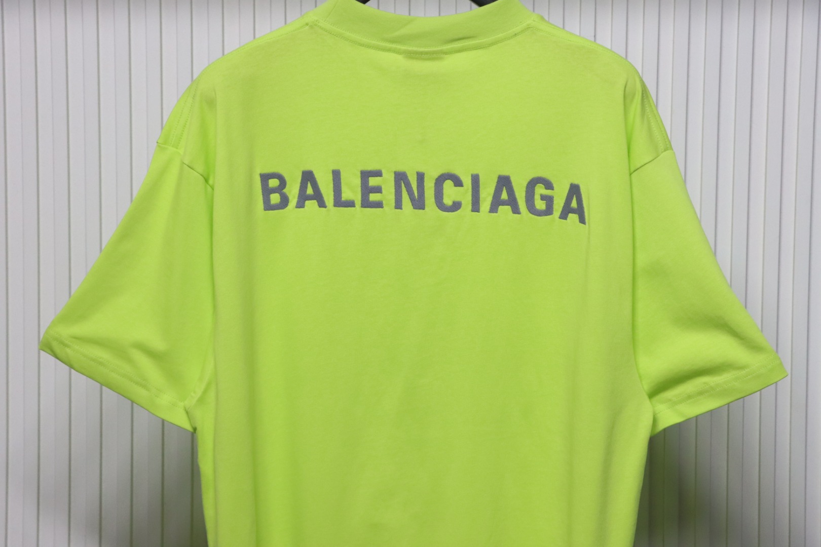 Balenciaga Letters Embroidery Front and Back T-shirt Fluorescent green