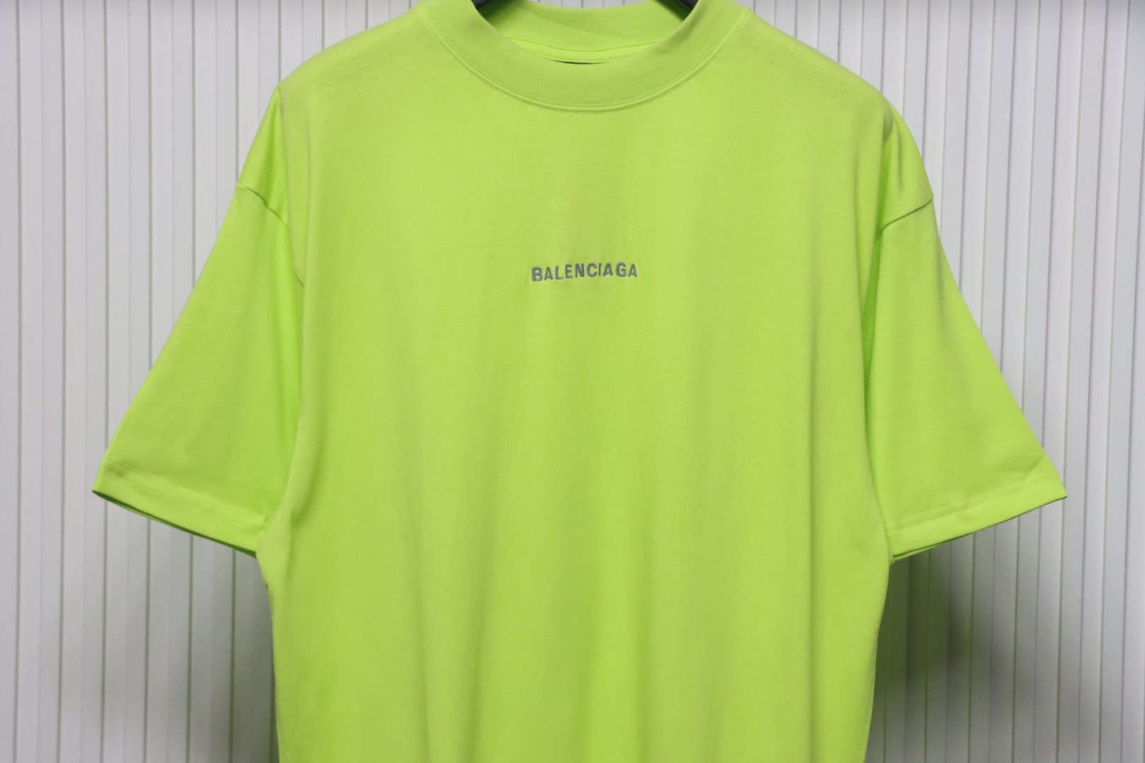 Balenciaga Letters Embroidery Front and Back T-shirt Fluorescent green