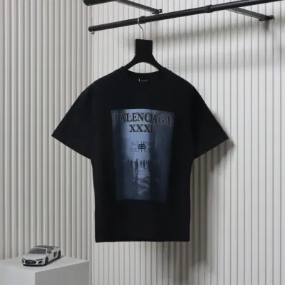 Balenciaga Lock Logo Silhouette Digital Print T-shirt Black 01