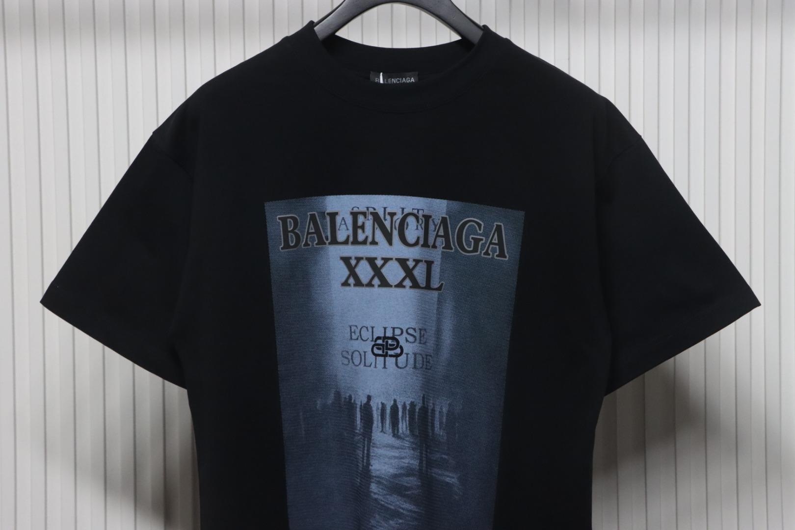 Balenciaga Lock Logo Silhouette Digital Print T-shirt Black