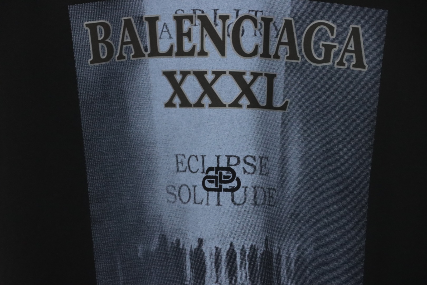 Balenciaga Lock Logo Silhouette Digital Print T-shirt Black