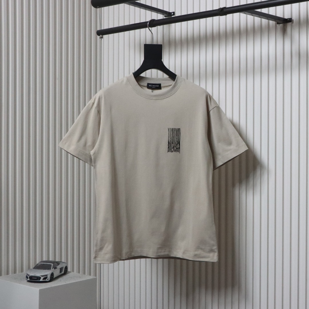 Balenciaga Tassel Waterfall Print T-Shirt Khaki